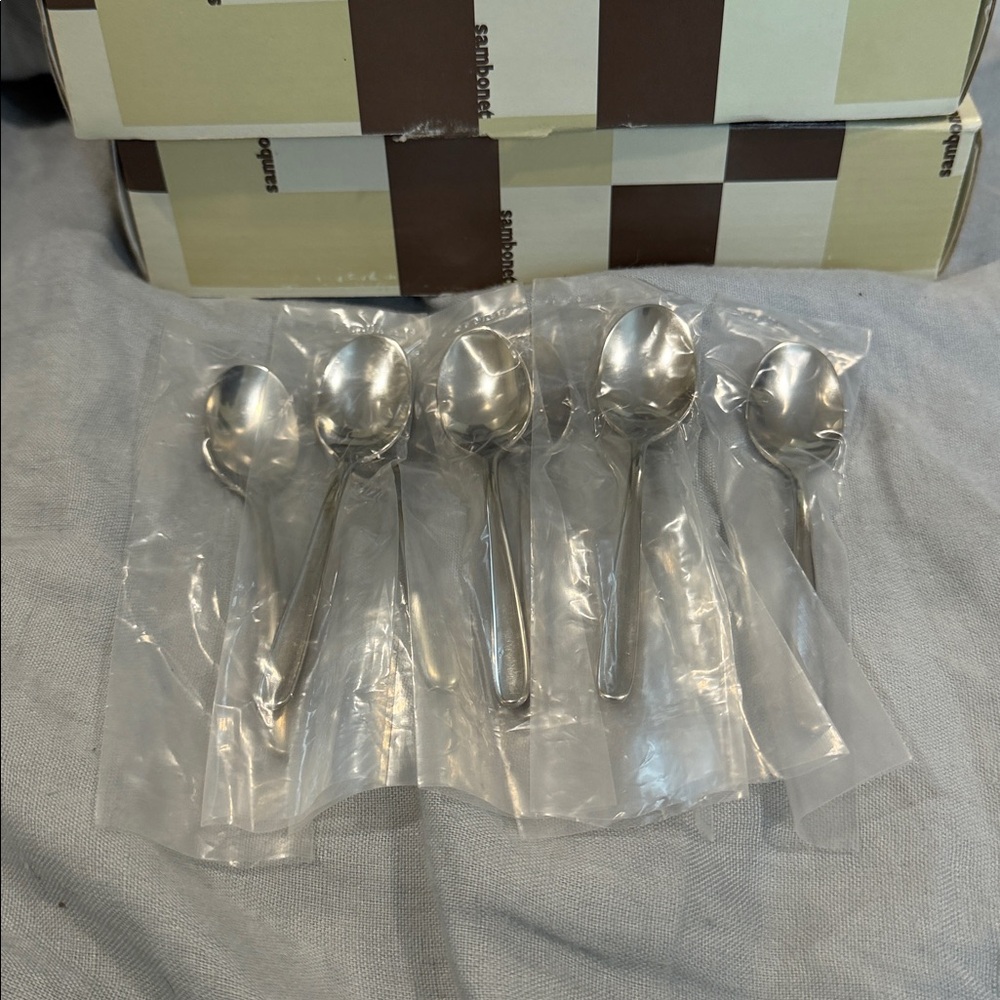 Sambonet Hannah Espresso coffee spoons luxury Stainless Steel Spoon Set of 8